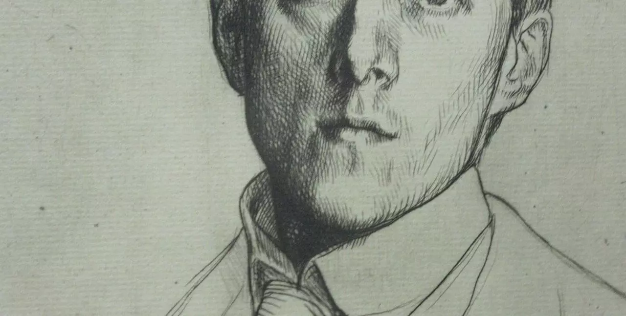 Drypoint portrait of Laurence Binyon by William Strang (1898)
